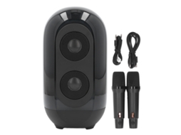 Mali máquina de Karaokê Portátil com 2 Microfones e Luzes Coloridas Alto falante Bluetooth Ktv Casa Festa
