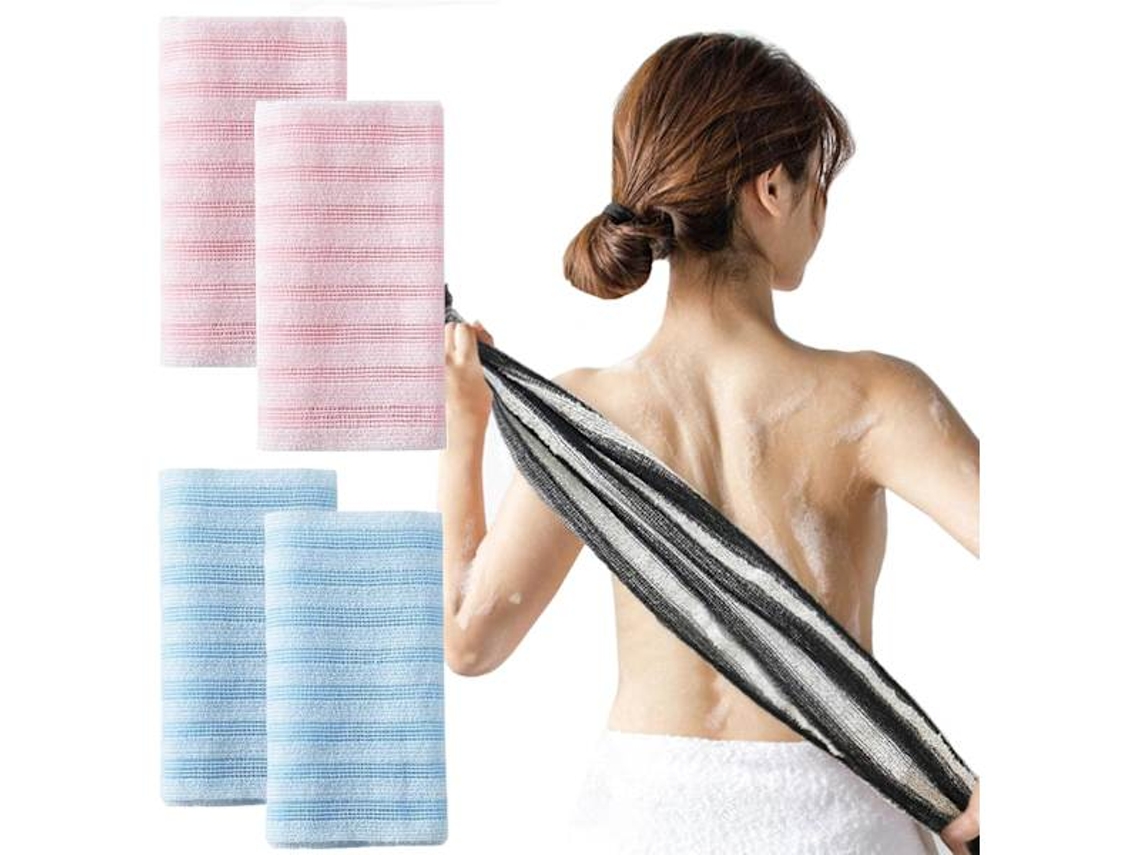 Toalha de Banho Esfoliante Blissal, Toalha Blissal para Homens e Mulheres Rosa+ Azul Rosa+ Azul BRILVIBERA