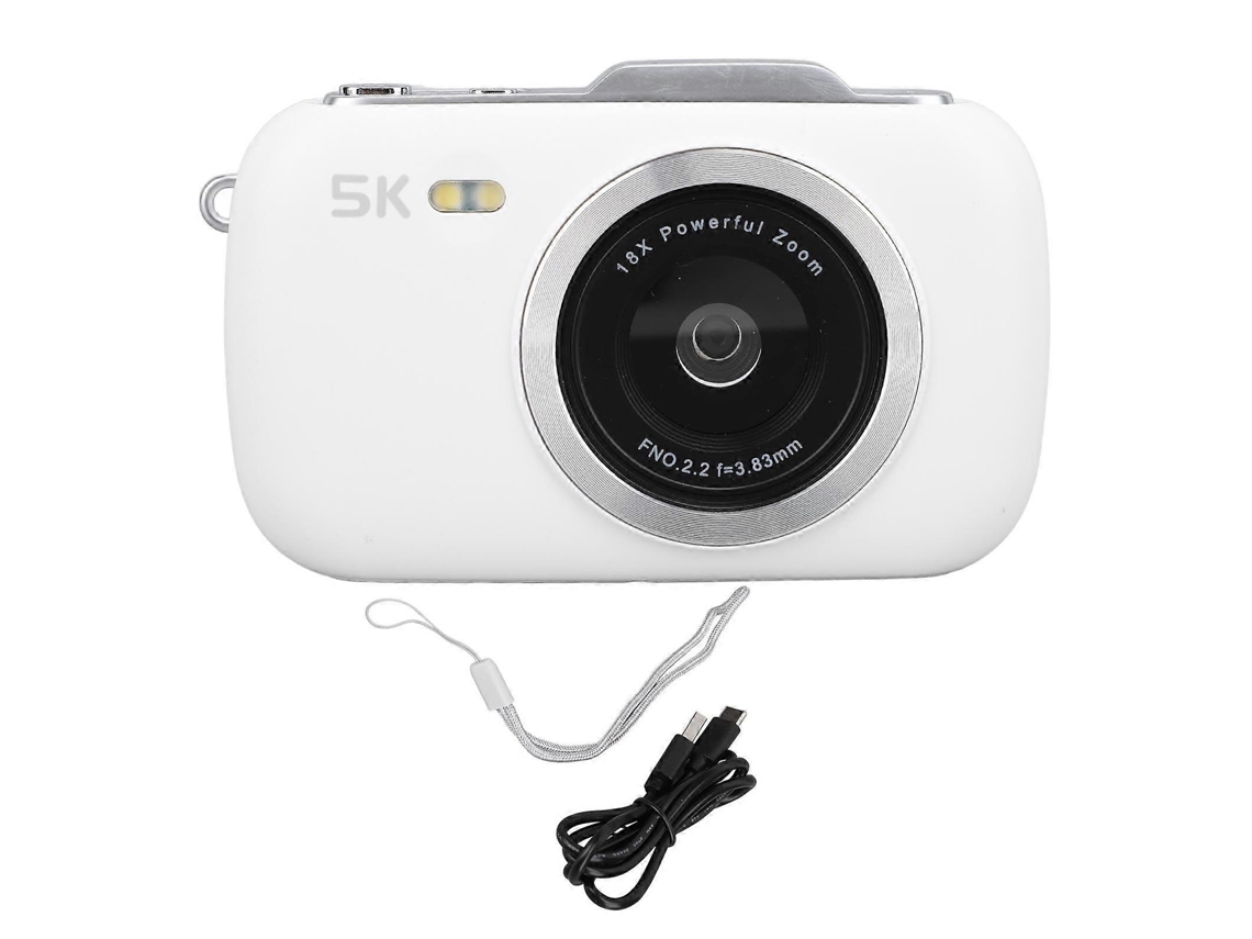 Câmara Digital Compacta 5k 80mp Zoom 18x Ecrã Ips 2,8 Polegadas Branca