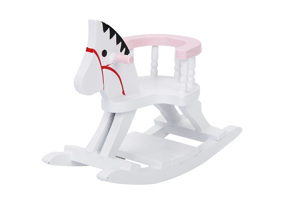 Ats silla de Cavalo Miniatura em Madeira para Casa de Boneca 1/12 Acessórios de Móveis Hobbyhorse