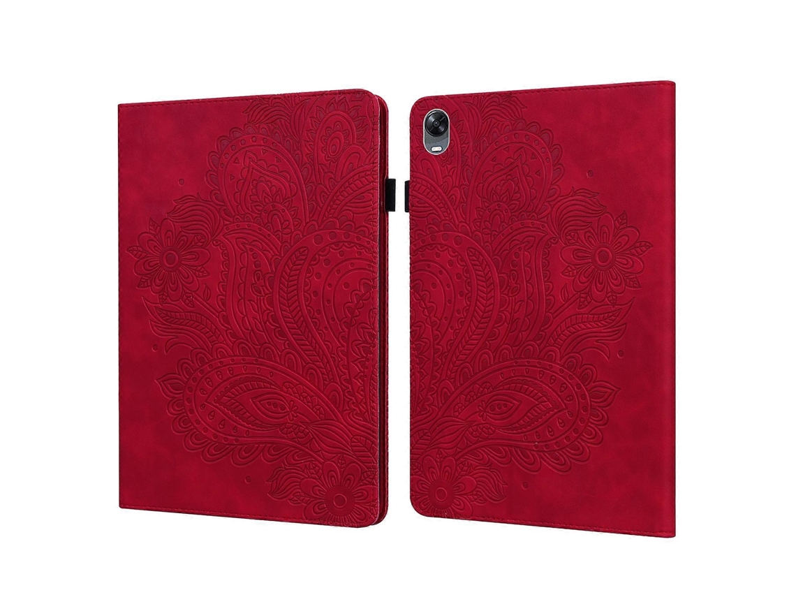 Capa de couro sintético com padrão de pavão em relevo Webake para tablet Oppo Pad de 11 polegadas