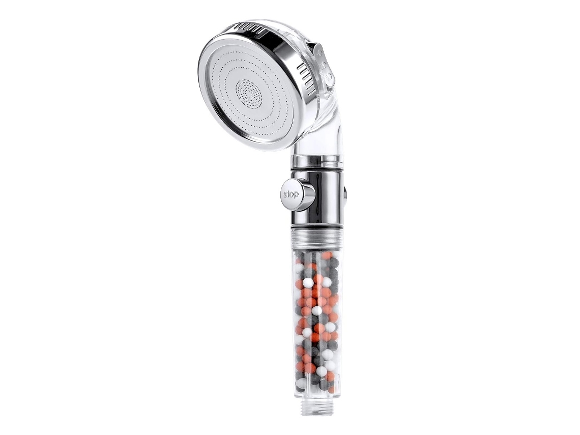 Chuveiro De Mão Anti Calcário Com Botão Liga/desliga, 3 Modos, Alta Pressão Com Pedra Mineral, Cabeçote Com Filtro Removível E Lavável
