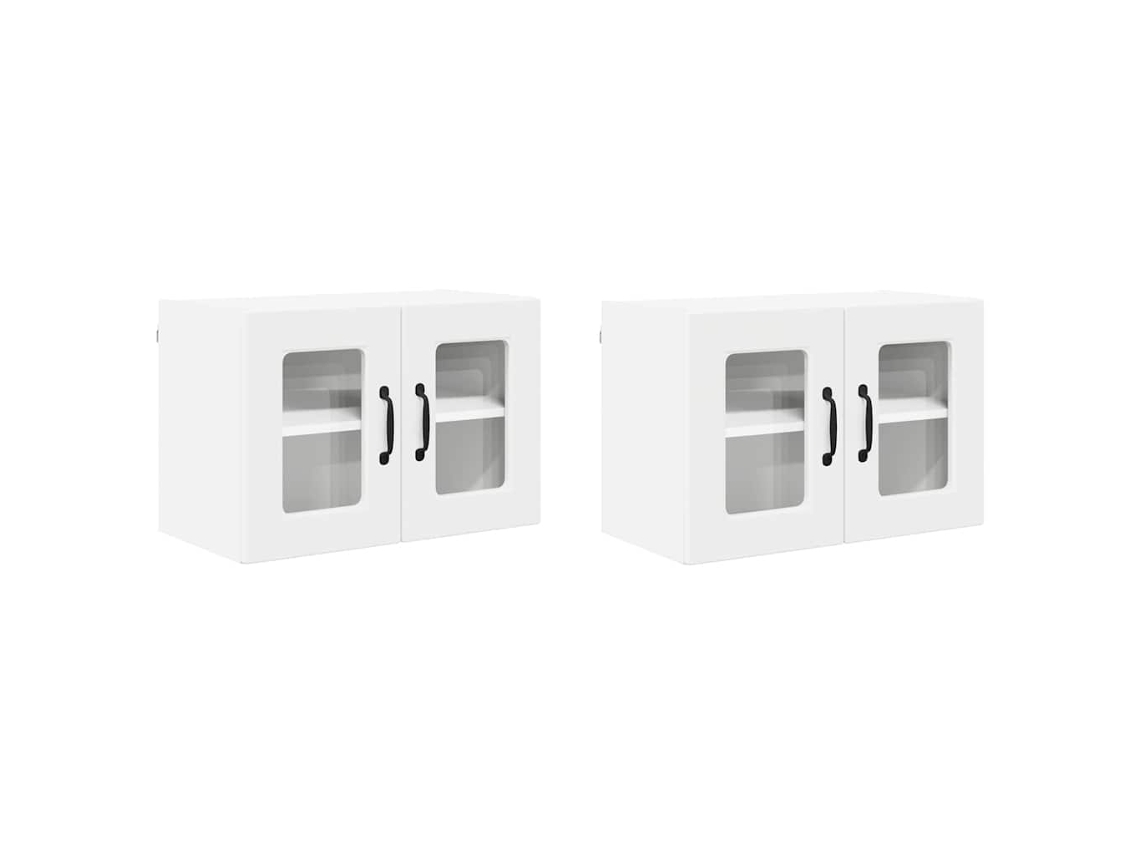 Conjunto de 2 Armários de Cozinha com Prateleira Branco 60x31x40 cm MAISON EXCLUSIVE