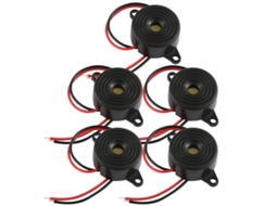 Conjunto De 5-buzzers Piezoelétricos Ativos Alto Decibel Em Abs E Cobre Preto Dispositivo Alerta Eletrônico Leve