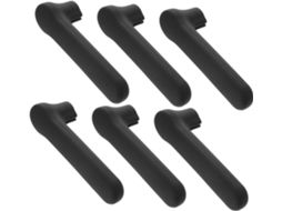 Conjunto De 6 Protetores Maçaneta Silicone Preto, À Prova De Crianças, Macios E Resistentes A Impactos