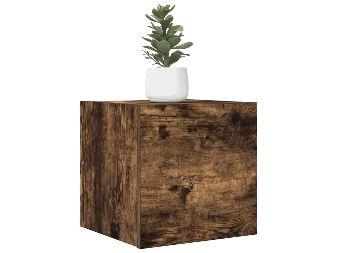 Vidaxl Móveis De Tv De Parede 2 Pcs 30,5x30x30 Cm Cor Carvalho Fumado