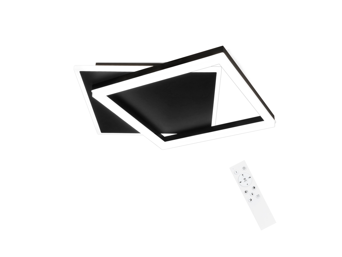 Nettlife Led Luz De Teto Quarto Preto Regulável 42 W Moderno Com Controlo Remoto Acrílico Quadrado Para Sala Estar Cozinha Sala Jantar