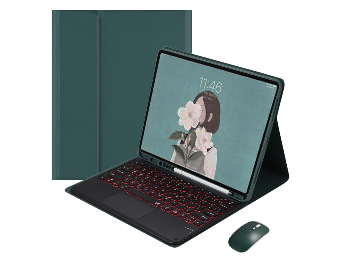 Lurelia Capa Com Teclado Bluetooth Ipad Pro 10.5 Com Teclado Retroiluminado E Rato, Preto