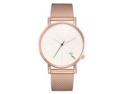 Relógio de Pulsera Feminino Lvpai de Quartzo com Pulseira de Silicone Design Simples Rosa Ouro Branco