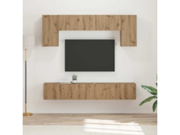 Vidaxl Conjunto De Móvel De Tv 4 Pcs Carvalho Artesanal