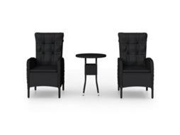 Bistro Set, Bistro Sets Vidaxl Preto Rattan / Vime (ø 60 Cm Table)