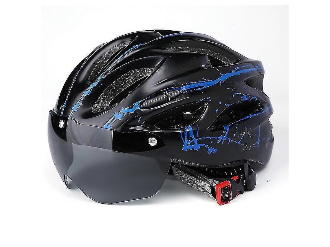 Capacete de ciclismo TAISHENGDA com óculos magnéticos, ajustável, com visor