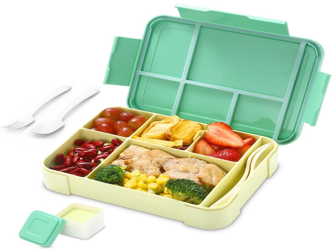 Lurelia Recipiente Alimentar, 1300 Ml, 5 Compartimentos, Com Isolamento Térmico, À Prova De Fugas, Reutilizável, Grande Capacidade