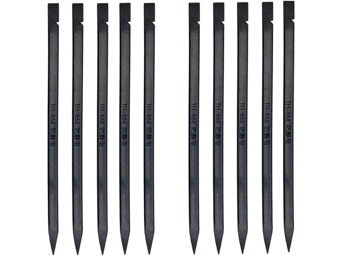 Conjunto De 30 Espátulas Antiestáticas Plástico Preto Com Duas Pontas