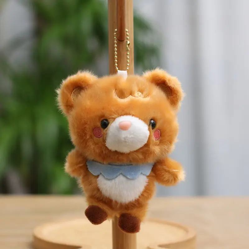 Chaveiro de Pelúcia de Urso Fofo em Tons Pastel, Macio e Macio, um Adorável Acessório para Bolsa. MDUG (marrom)