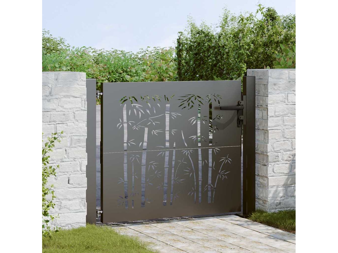 Vidaxl Portão De Jardim 110 X 105 Cm Aço Revestido A Pó Trancável