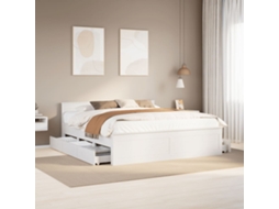 Vidaxl Cama Sem Colchão Com Cabeceira 180x200 Cm Pinho Maciça Branco