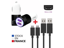 Pacote De Carregador Automático 2 Cabos Micro Usb Para Doogee S35 Carregador Ultra Potente E Rápido 2x (5v - 2,1a) 2 Cabos De 1m - Preto-slowmoose