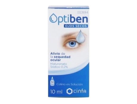 Solução Oftalmológica CINFA Optiben Ojos Secos Hialuronato 10 ml