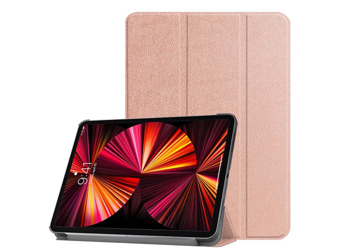 Capa Tripla de Couro Ecológico Iilike para Lenovo Tab P12 12 7'' 2023 Ouro Rosa