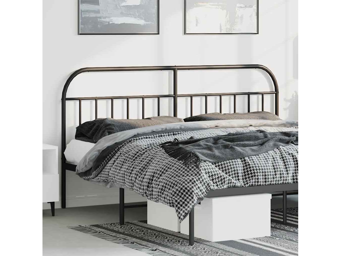 Vidaxl Cabeceira De Substituição 180 Cm Metal Preto