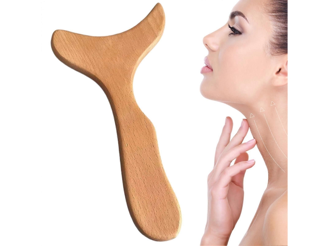 Massageador Facial Portátil de Madeira Natural para Alívio do Estresse e Spa em Casa GOKOCO