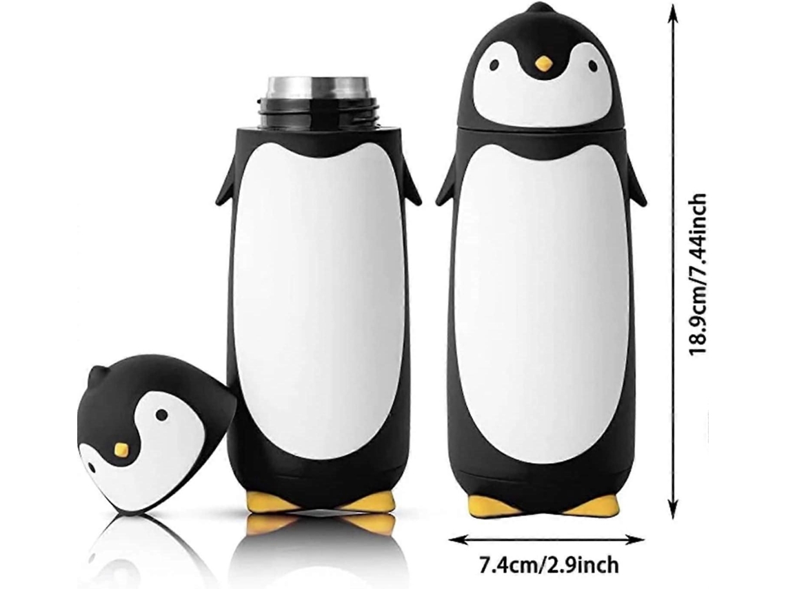 Garrafa Térmica De Aço Inoxidável Em Formato De Pinguim, 280ml (preta)