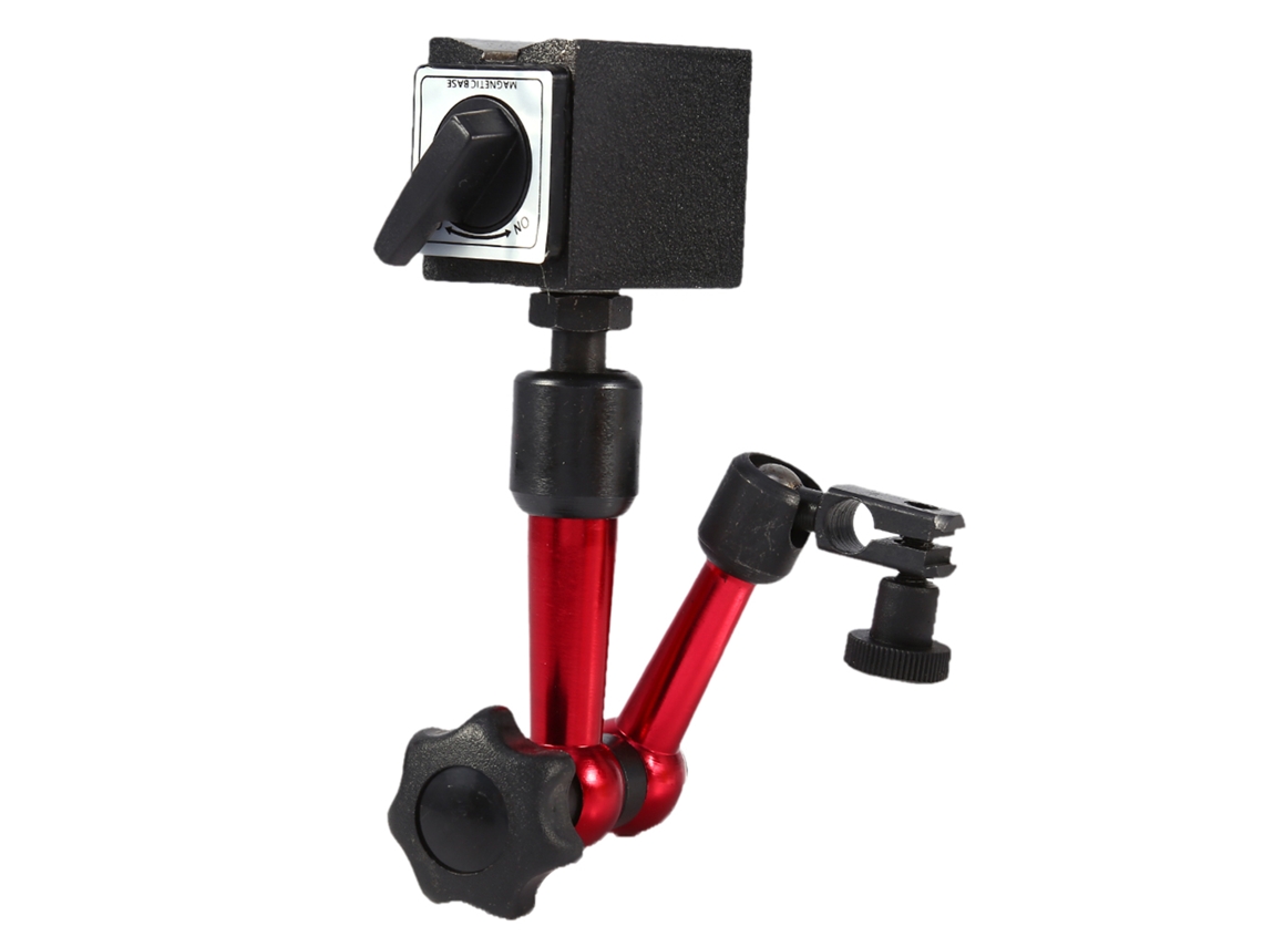 Base Magnética Ajustável Para Indicador Dial Nível Digital Ferramenta Suporte Vermelho