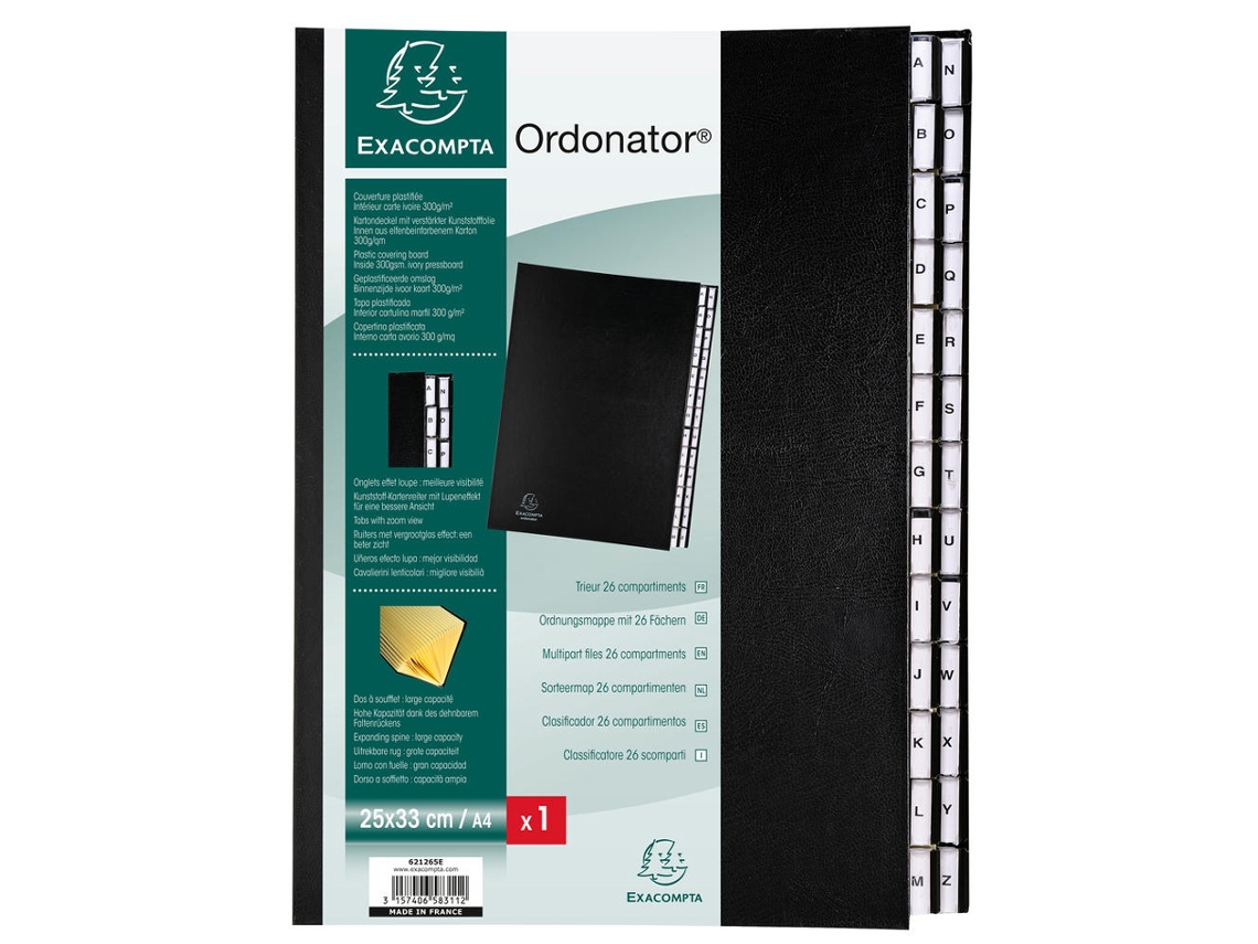 Pasta Organizadora EXACOMPTA A4 A-Z 26 Compartimentos