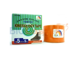 Fita Kinesiológica Temtex 5 Cm X 5 M Laranja - Venda Neuromuscular Kinesio Tape, 1 Unidade