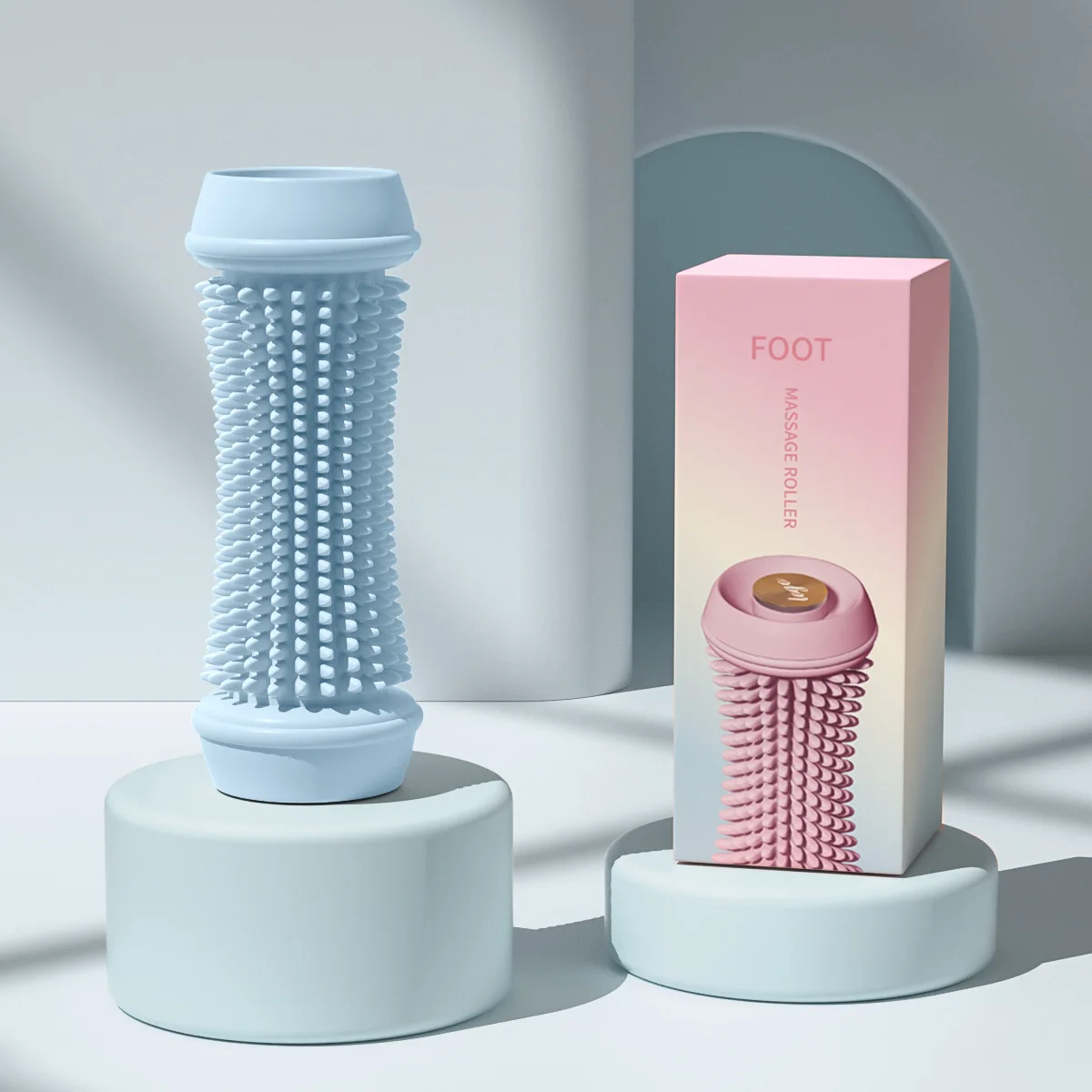 (azul) Massageador De Pés Multifuncional Com Rolo Antiderrapante