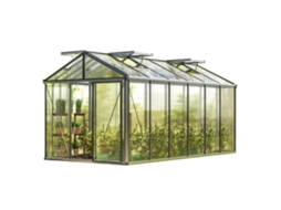 Gfp Estufa Diamas 24 Premium 235x460 Cm Placas Alveolares De 16 Mm, Cor Alumínio Natural Gfp Garten Freizeitprofi
