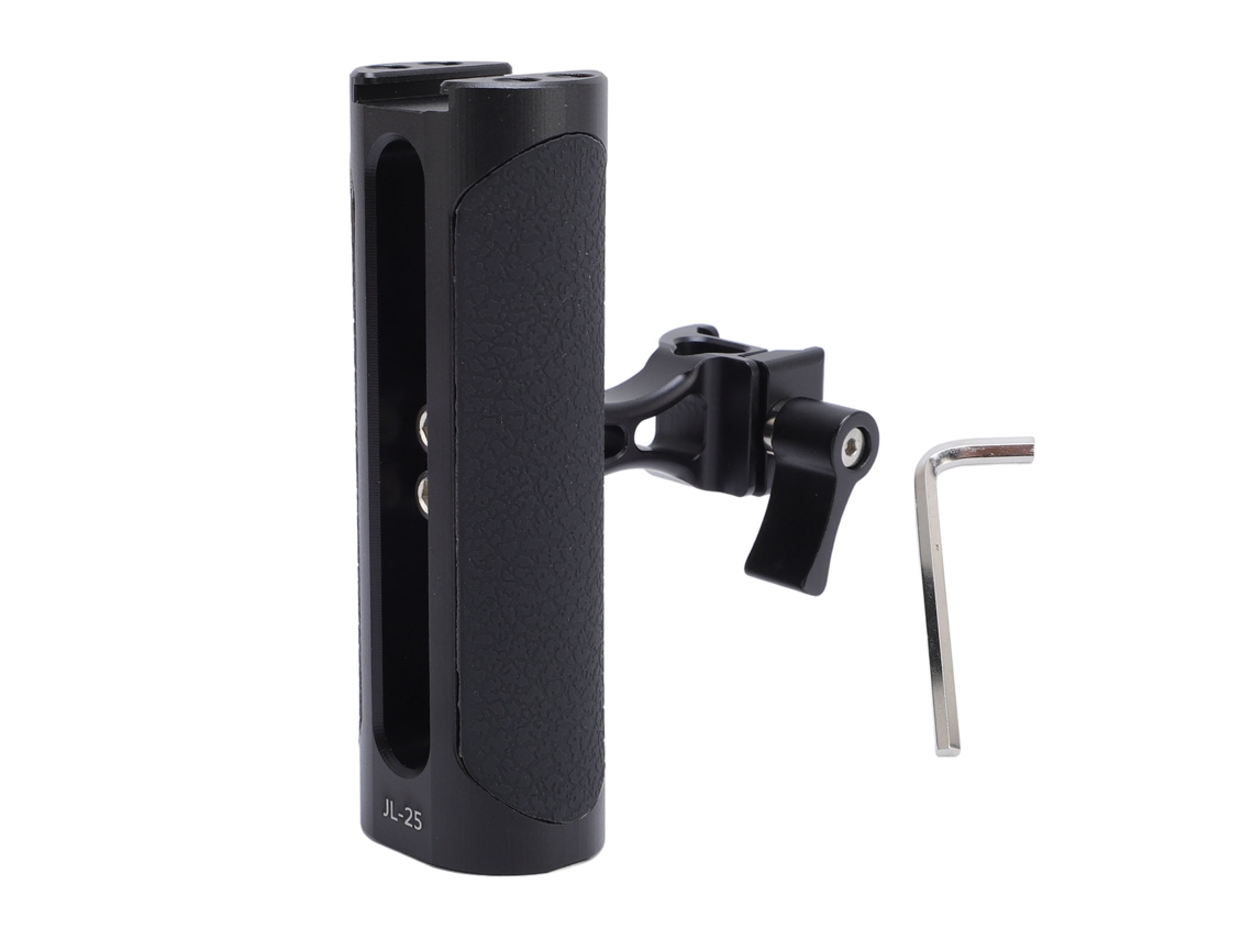 Camera Side Handle 1/4 3/8inch Thread Cold Shoe Mount Adjustable Up Down Camera Left Right Side Hand Grip For Fill Light Microphone LAXISCREED