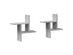 Conjunto de 2 Prateleiras de Parede Derivados Madeira Cinzento Sonoma MAISON EXCLUSIVE