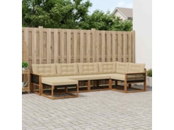 Vidaxl Conjunto De Sofás Para Exterior 6 Unid. Natural E Bege