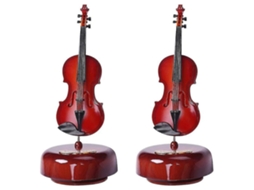 Conjunto de 2 Caixas de Música em Forma de Violino com Base Giratória, Presente para Meninos e Meninas AQUAFORGE