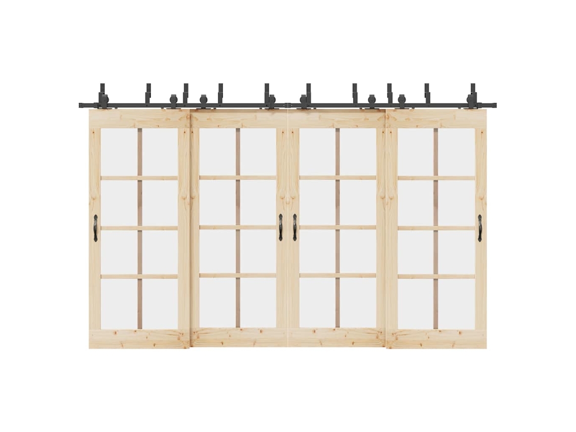 Vidaxl Kit De Ferragens Para Porta Deslizante 366 Cm Aço Preto