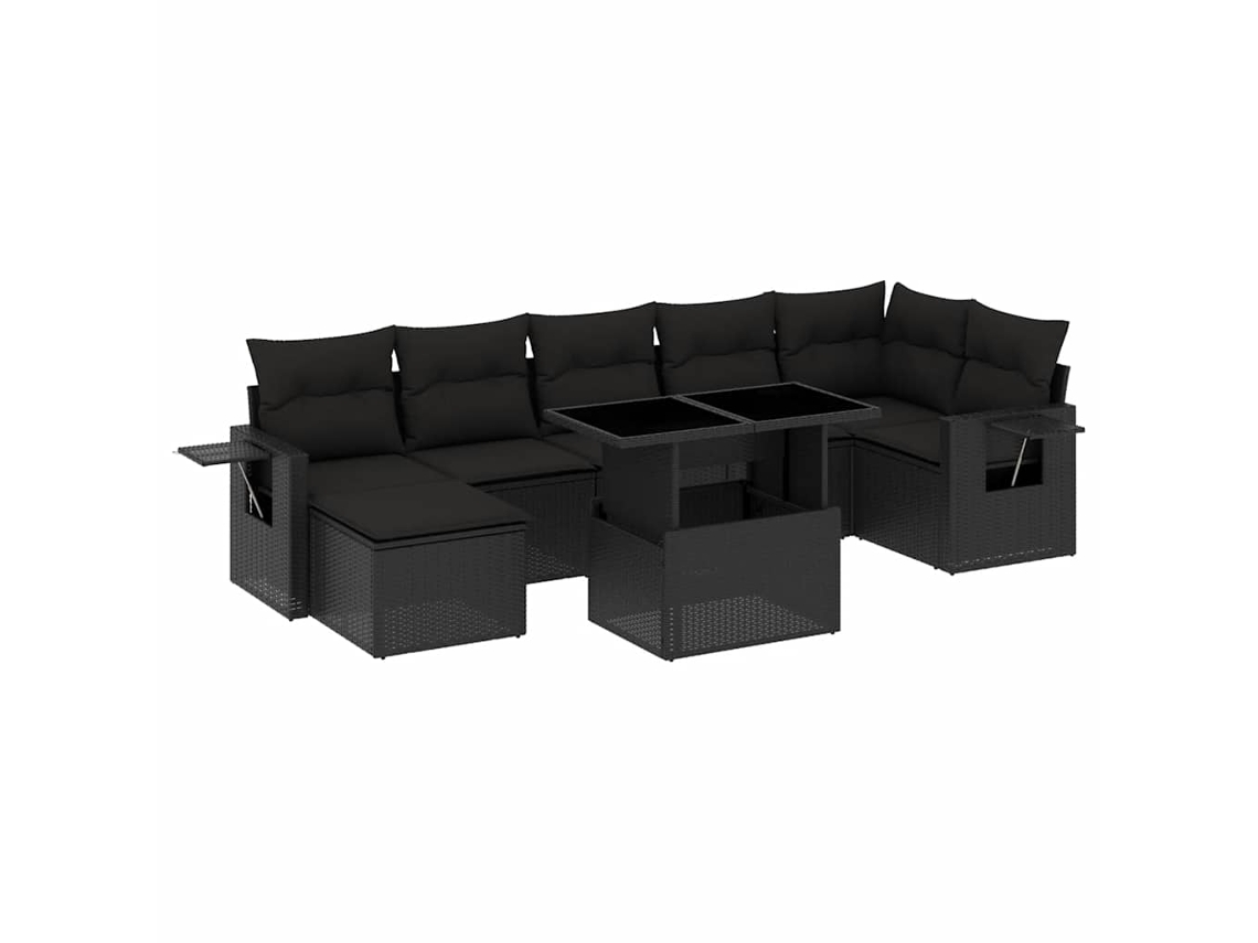 Garden Sofa Set, Garden Sofa Sets Vidaxl Preto Rattan / Vime (n/a)