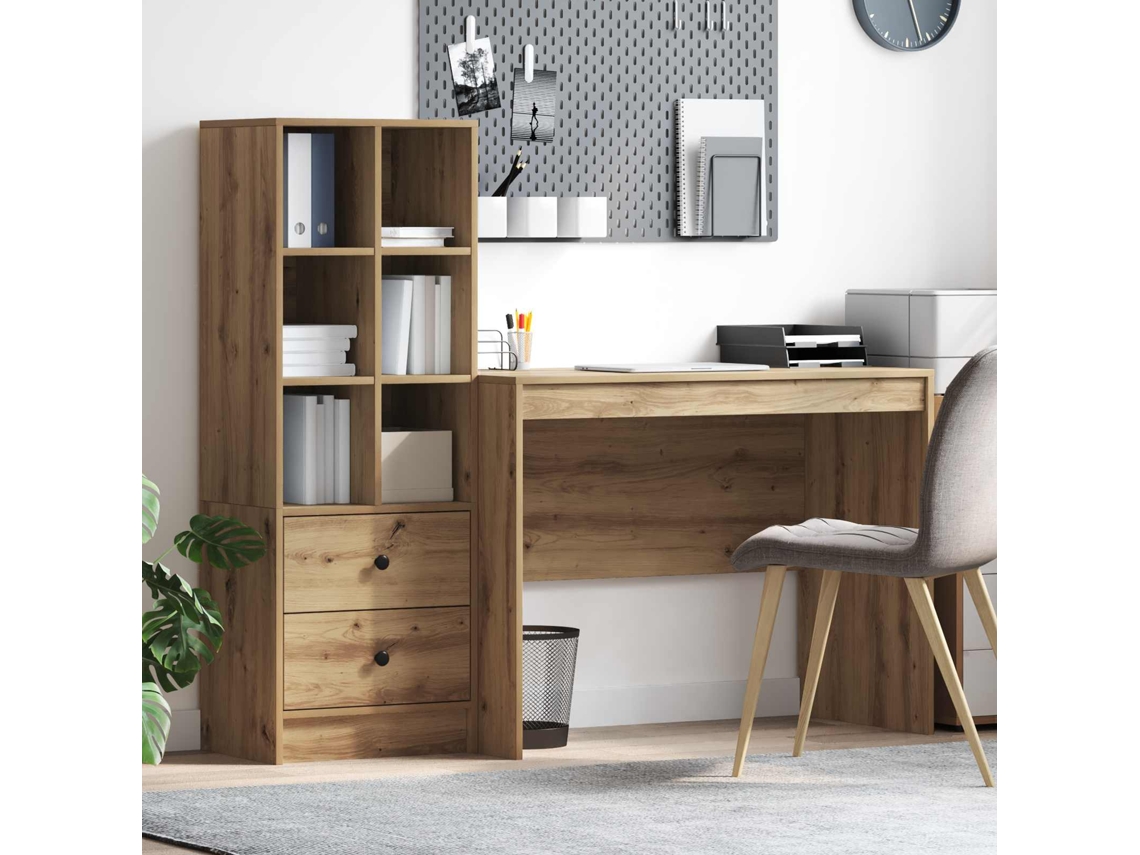 Vidaxl Mesa Carvalho Artesanal 145.5 X 50 X 127 Cm 2 Unid.