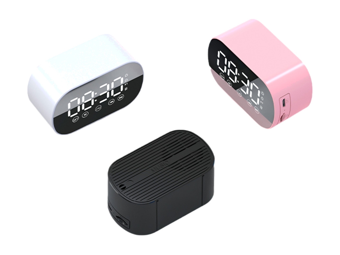 Despertador Bluetooth Z7 Com Espelho Rosa