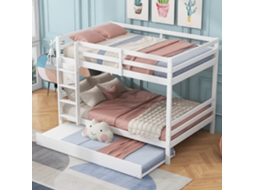 Cama De Berço Infantil 140x200cm Camada Extra Proteção Alta Escada Branca