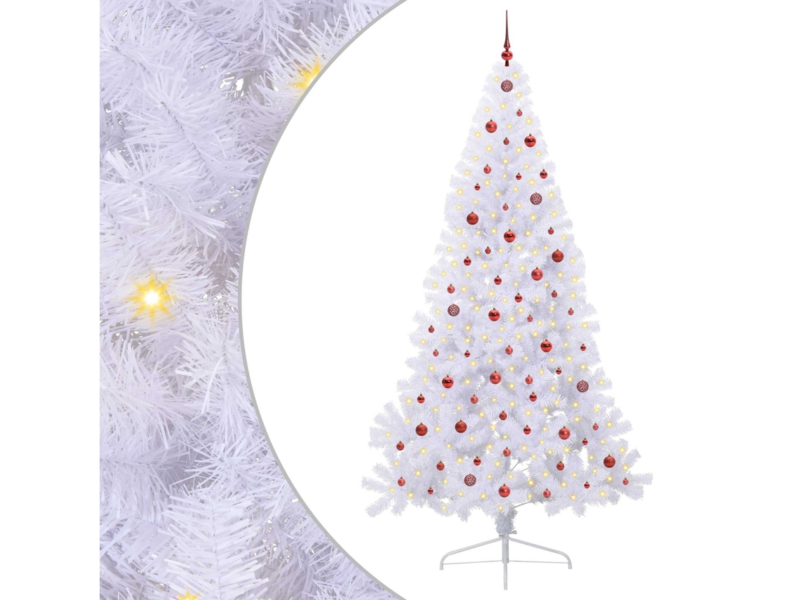 Conjunto 1 Árvore De Natal Artificial Vidaxl Branco Pvc (240 Cm)
