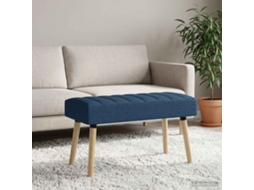 Vidaxl Banco Com Tufting Em Canal Azul 80 X 40 X 46 Cm Tecido
