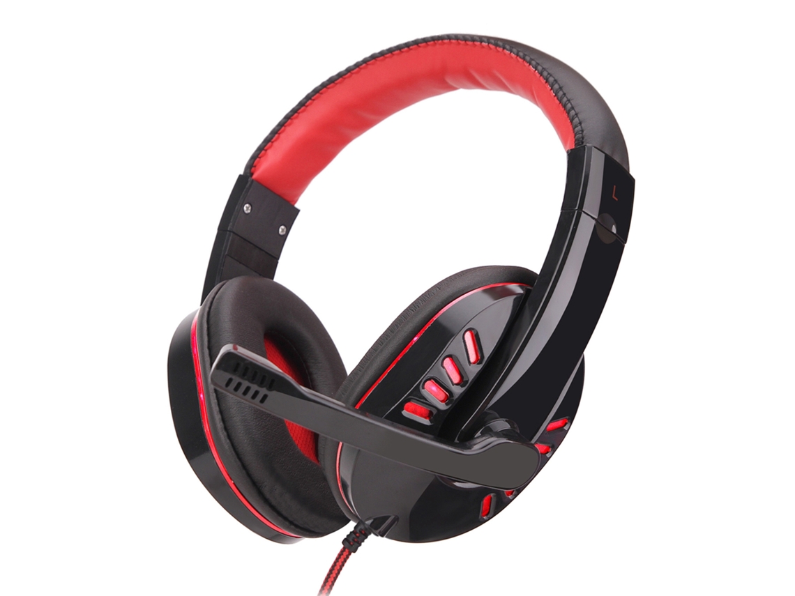Fone De Ouvido Gamer Sy755mv Over-ear Com Microfone Cancelamento De Ruído Led 3.5mm Compatível Com Ps4 Xbox Pc Laptop