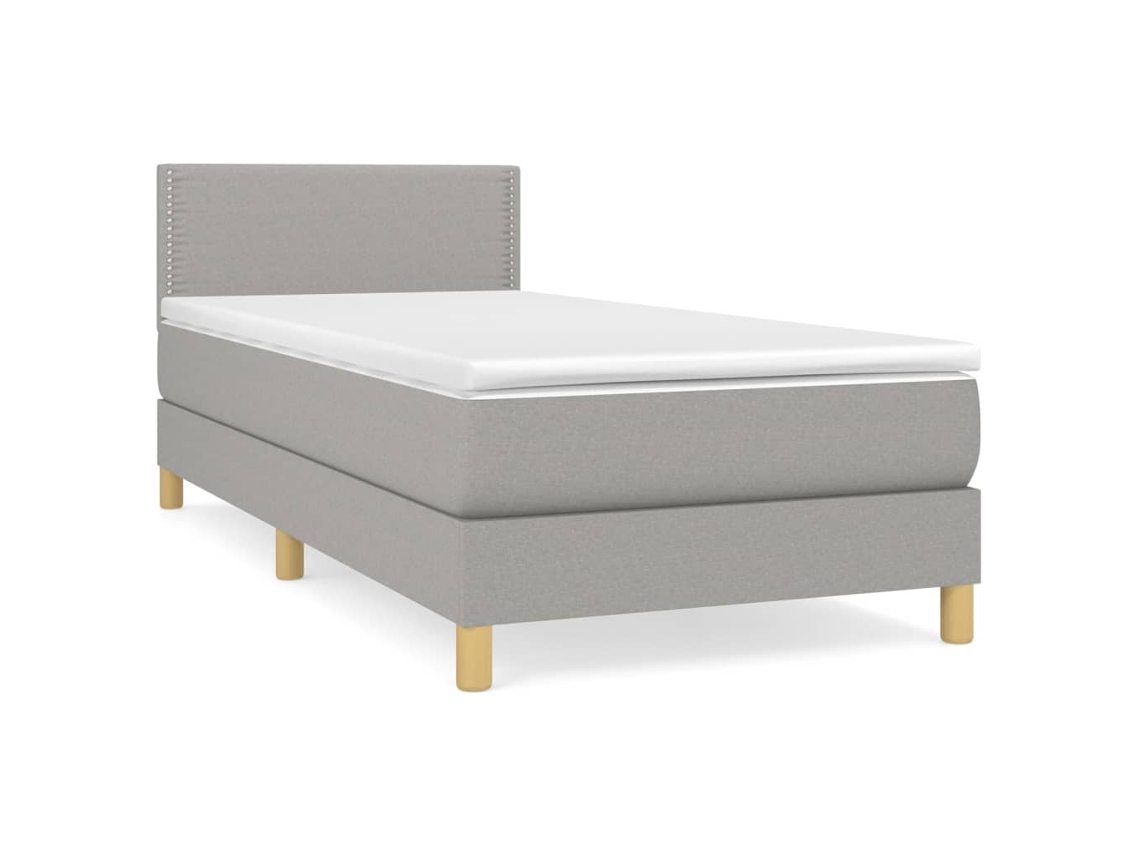 Cama com Molas/colchão 90x200 Cm Tecido Cinza claro MAISON EXCLUSIVE
