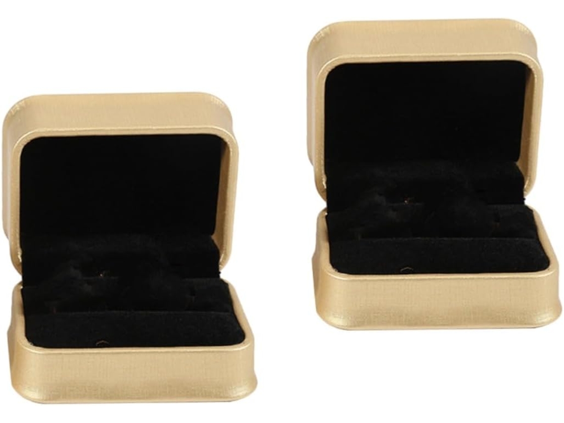 Nuobesty De 2 Caixas De Joias Em Pu Para Alianças De Casamento, Organizador Elegante Para Casamentos