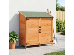 Vidaxl Galpão De Jardim Com Telhado Castanho 106,5 X 56 X 113,5 Cm