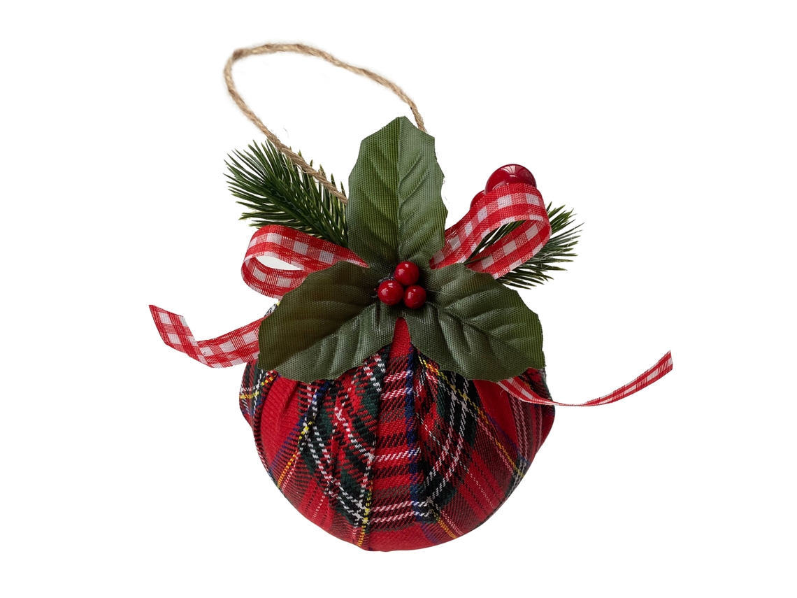 Bola De Natal Têxtil 12cm Produção Em Uma Semana