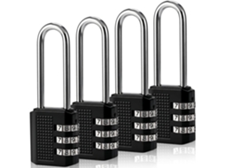 Conjunto De 4 Cadeados Com Código De 3 Dígitos, Com Haste, Pequeno, 2,2 Polegadas, Para Armários