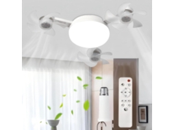 E27/b22 - Ventilador De Teto Com Luz Led, Controle Remoto, Regulável,
